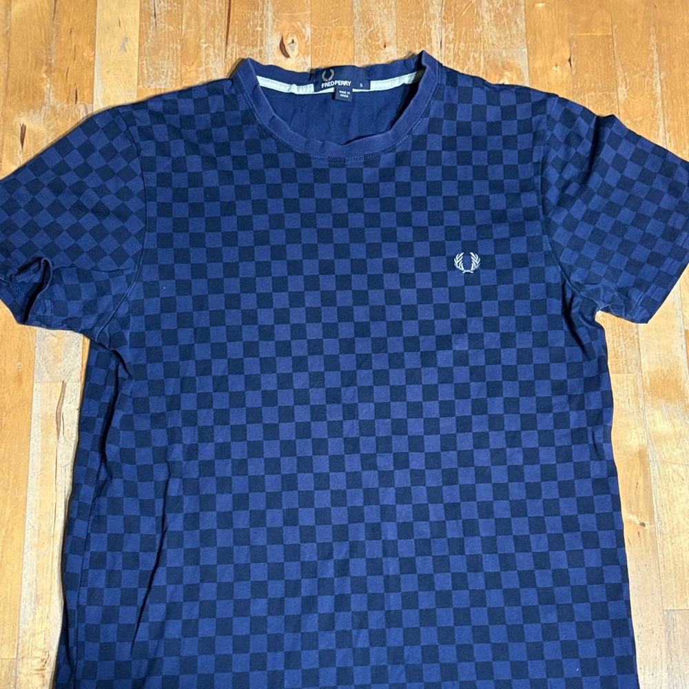 Fred Perry Navy Checkered Men's Shirt